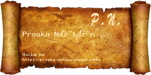 Proska Nátán névjegykártya
